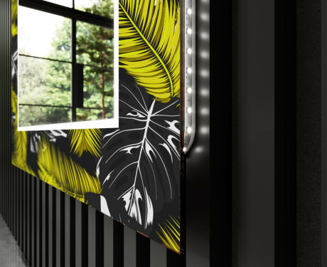 Dekorativer Spiegel mit LED-Beleuchtung für den Flur - Gold Jungle #11
