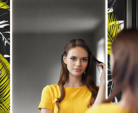 Dekorativer Spiegel mit LED-Beleuchtung für den Flur - Gold Jungle #12