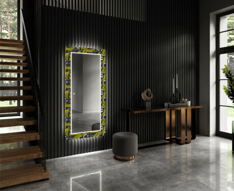 Dekorativer Spiegel mit LED-Beleuchtung für den Flur - Gold Jungle #2