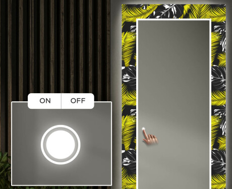 Dekorativer Spiegel mit LED-Beleuchtung für den Flur - Gold Jungle #4