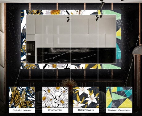 Dekorativer Spiegel mit LED-Beleuchtung für den Flur - Gold Jungle #6