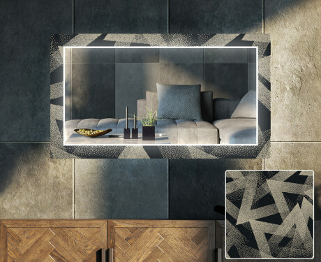 Dekorativer Spiegel mit LED-Beleuchtung für das Wohnzimmer - Dottet Triangles #1