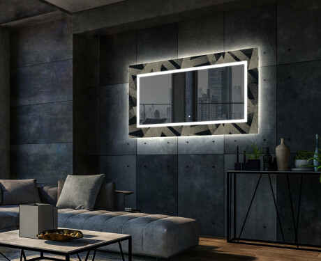 Dekorativer Spiegel mit LED-Beleuchtung für das Wohnzimmer - Dottet Triangles #2