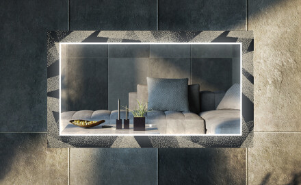 Dekorativer Spiegel Mit ked-beleuchtung Für Das Wohnzimmer - Dottet Triangles