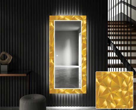 Dekorativer Spiegel mit LED-Beleuchtung für den Flur - Gold Triangles