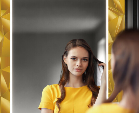 Dekorativer Spiegel mit LED-Beleuchtung für den Flur - Gold Triangles #12