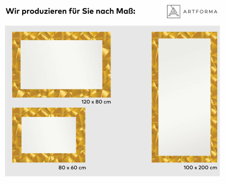 Dekorativer Spiegel mit LED-Beleuchtung für den Flur - Gold Triangles #2