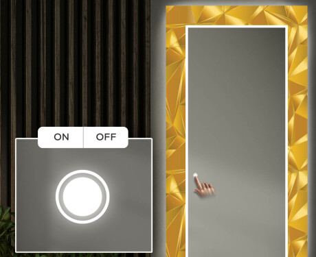 Dekorativer Spiegel mit LED-Beleuchtung für den Flur - Gold Triangles #4