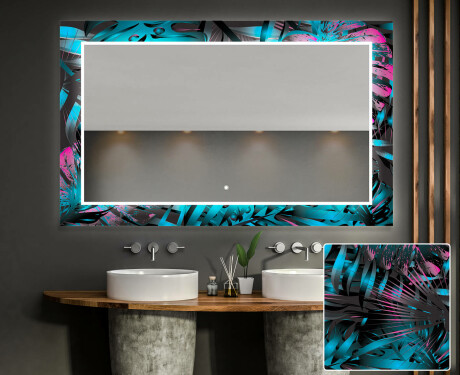 Hinterleuchteter dekorativer Spiegel für das Badezimmer - Fluo Tropic #1