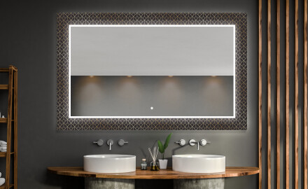 Hinterleuchteter dekorativer Spiegel für das Badezimmer - Golden Lines