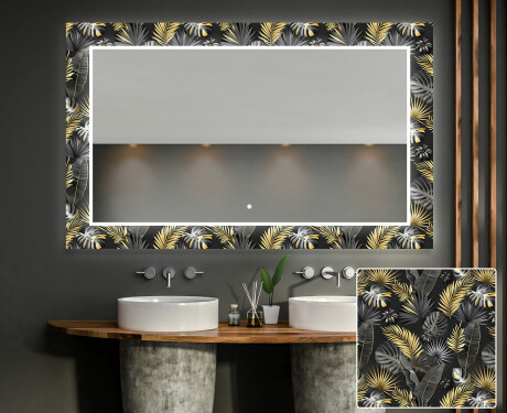 Hinterleuchteter dekorativer Spiegel für das Badezimmer - Goldy Palm