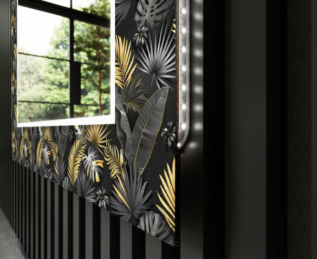 Hinterleuchteter dekorativer Spiegel für das Badezimmer - Goldy Palm #11