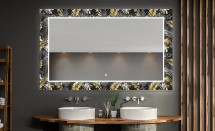 Hinterleuchteter dekorativer Spiegel für das Badezimmer - Goldy Palm