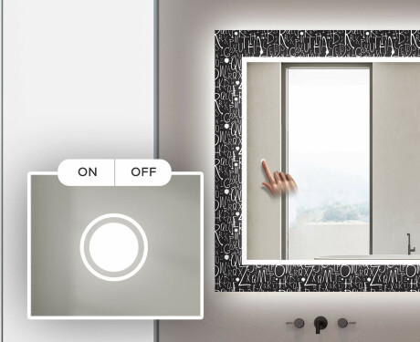 Hinterleuchteter dekorativer Spiegel für das Badezimmer - Gohtic #4