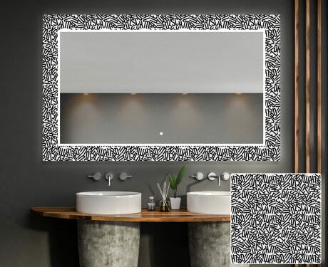 Hinterleuchteter dekorativer Spiegel für das Badezimmer - Letters