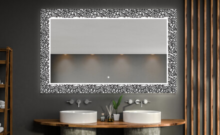 Hinterleuchteter dekorativer Spiegel für das Badezimmer - Letters