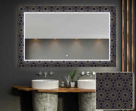 Hinterleuchteter dekorativer Spiegel für das Badezimmer - Ornament