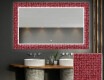 Hinterleuchteter dekorativer Spiegel für das Badezimmer - Red Mosaic #1