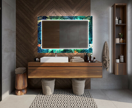 Hinterleuchteter dekorativer Spiegel für das Badezimmer - Tropical #12