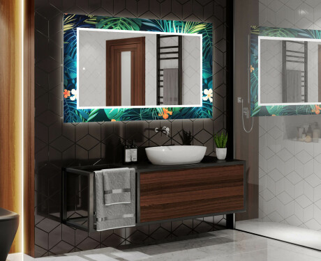 Hinterleuchteter dekorativer Spiegel für das Badezimmer - Tropical #2