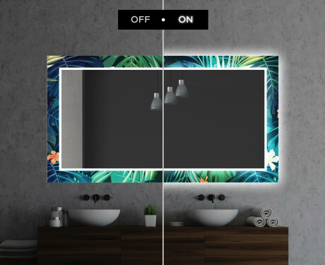 Hinterleuchteter dekorativer Spiegel für das Badezimmer - Tropical #7