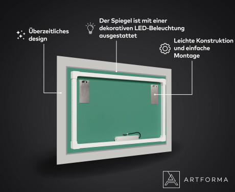 Dekorativer Spiegel mit LED-Beleuchtung für den Flur - Art Deco #3