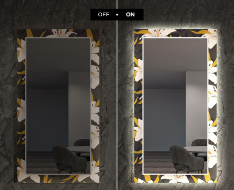 Dekorativer Spiegel mit LED-Beleuchtung für das Esszimmer - Bell Flowers #7