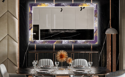 Dekorativer Spiegel mit LED-Beleuchtung für das Esszimmer - Round Stamp