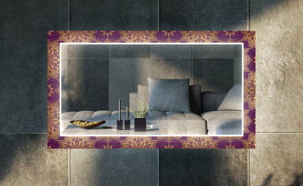 Dekorativer Spiegel Mit ked-beleuchtung Für Das Wohnzimmer - Gold Mandala