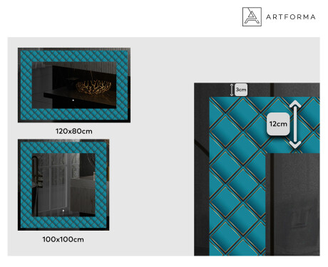 Hinterleuchteter dekorativer Spiegel - Blue Harmonies #2