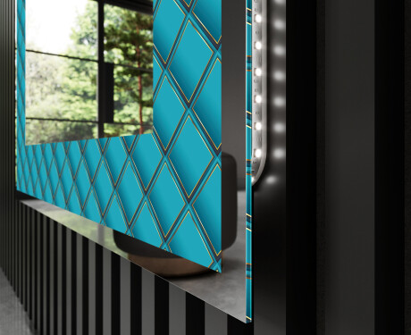 Hinterleuchteter dekorativer Spiegel - Blue Harmonies #3