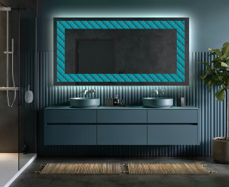 Hinterleuchteter dekorativer Spiegel - Blue Harmonies #5