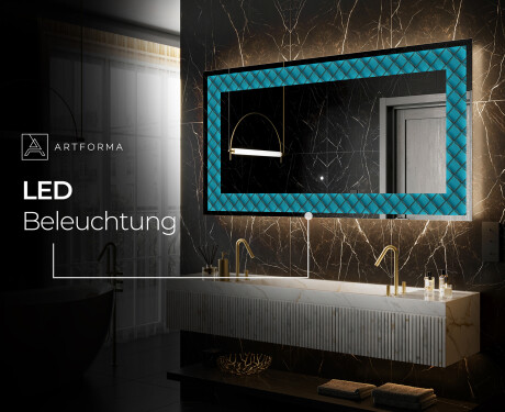 Hinterleuchteter dekorativer Spiegel - Blue Harmonies #6