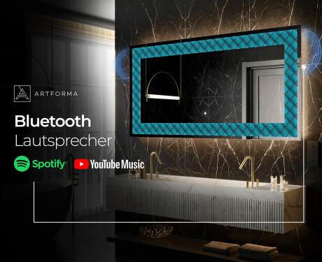 Hinterleuchteter dekorativer Spiegel - Blue Harmonies #7