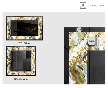 Hinterleuchteter dekorativer Spiegel - Golden Streaks #2