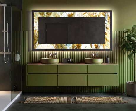 Hinterleuchteter dekorativer Spiegel - Golden Streaks #5