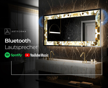 Hinterleuchteter dekorativer Spiegel - Golden Streaks #7