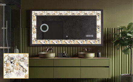 Hinterleuchteter dekorativer Spiegel - Floral Reflections