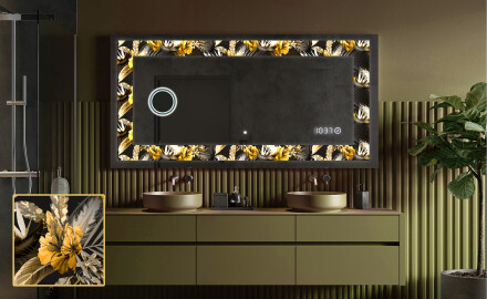 Hinterleuchteter dekorativer Spiegel - Floral Symmetries