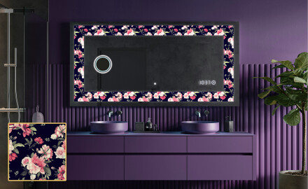 Hinterleuchteter dekorativer Spiegel - Floral Layouts