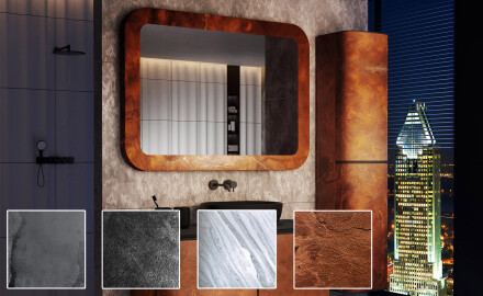 Abgerundeter Spiegel im Steinrahmen L293