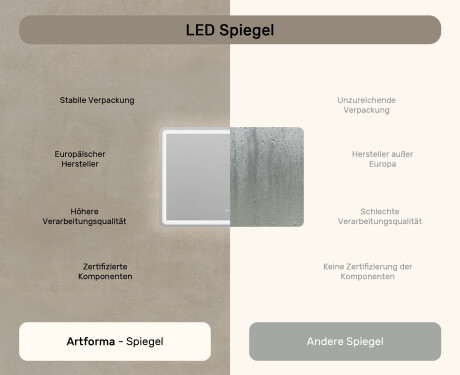 Abgerundeter Badspiegel mit LED Beleuchtung 100x70cm mit Dual color, Touch Schalter, Heizmatte, Bluetooth-Lautsprecher - L141 #7