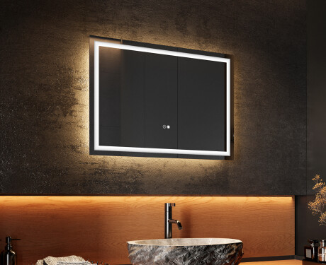 Rechteckiger Badspiegel 70x50cm mit LED Beleuchtung mit Dual color, Touch Schalter, Heizmatte - L49 #2