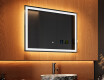 Rechteckiger Badspiegel mit LED Beleuchtung 80x60cm mit Dual color, Touch Schalter, Station - L01