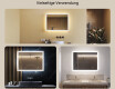 Badspiegel rechteckig mit Beleuchtung LED 80x60cm mit Dual color, Touch Schalter #2