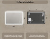 Rechteckiger Spiegel für Bad mit Beleuchtung LED 100x70cm mit Dual color, Touch Schalter #7