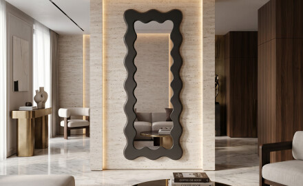 Dekorativer Wellenspiegel mit lackiertem FLOW MDF-Rahmen