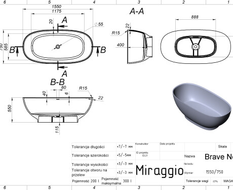 Badewanne BRAVE NEW MIRASOFT