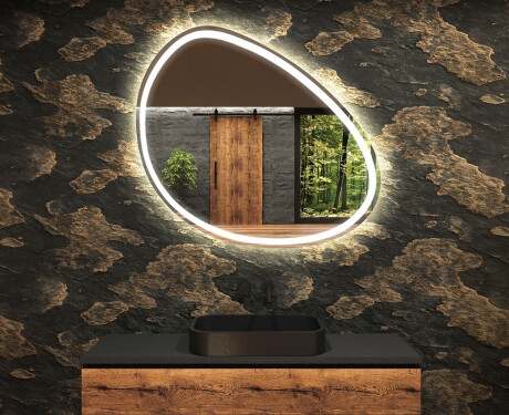 Unregelmäßiger Spiegel mit LED Beleuchtung H222