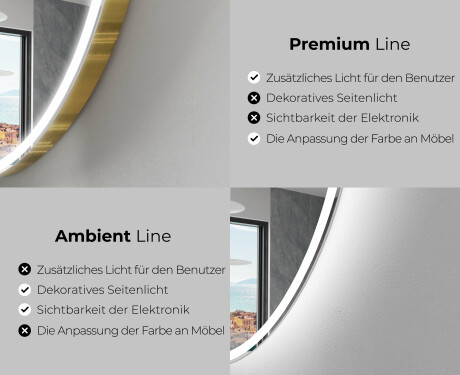 Unregelmäßiger Spiegel mit LED Beleuchtung H222 #2